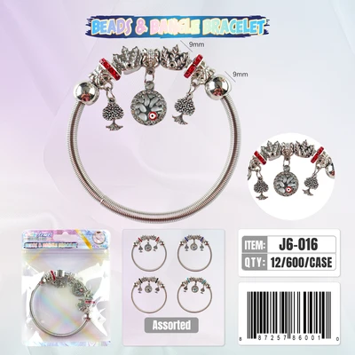 J6-016, BANGLE & BEADS BRACELET, 887257840012