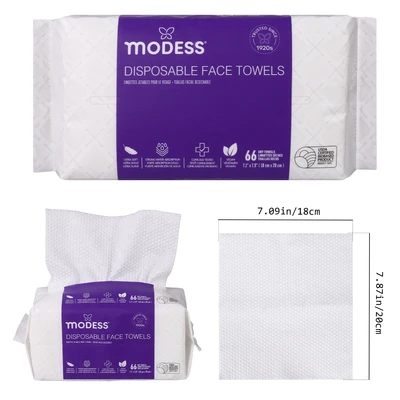 24051-12, Modess Face Towel 66CT 7.08"x7.8", 191554240513