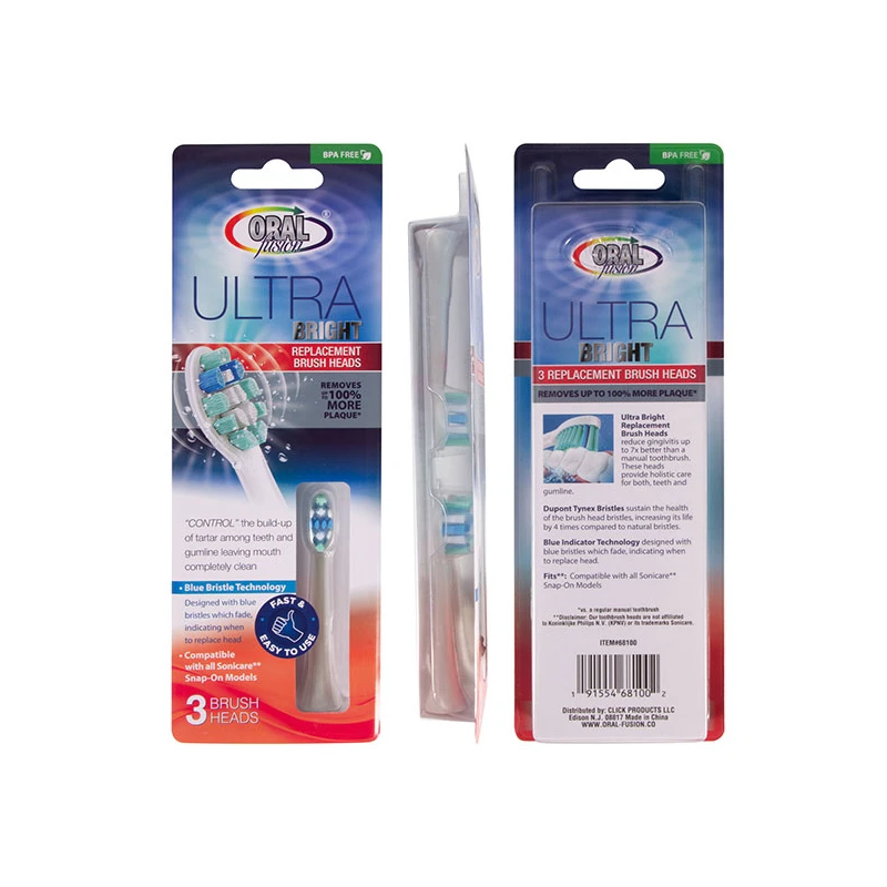 Oral Fusion 3 Replacement Brush Heads Compatible with Sonicare