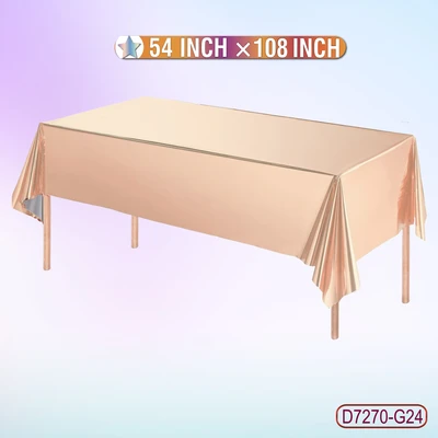 D7270-G24, Metallic Table Cover Champagne Gold.54"x108", 887257572777