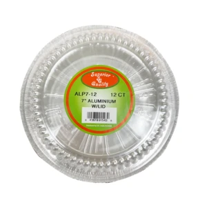 RP1020, 7'' Aluminum Pan W/ Plastic Lid  12CT, 45678915430