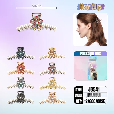 J3541, Hair Clip 3″ Inch with Diamond Assorted, 887257835414
