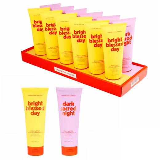 OD89959, LIQUID KISS LIMITED Women's Body Lotion 8oz/236ml PDQ2 Bright Blessed Day & Dark Sacred Night, 191554895942