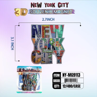 NY-MG9113, NY Souvenir 3D Magnet, 887257991134