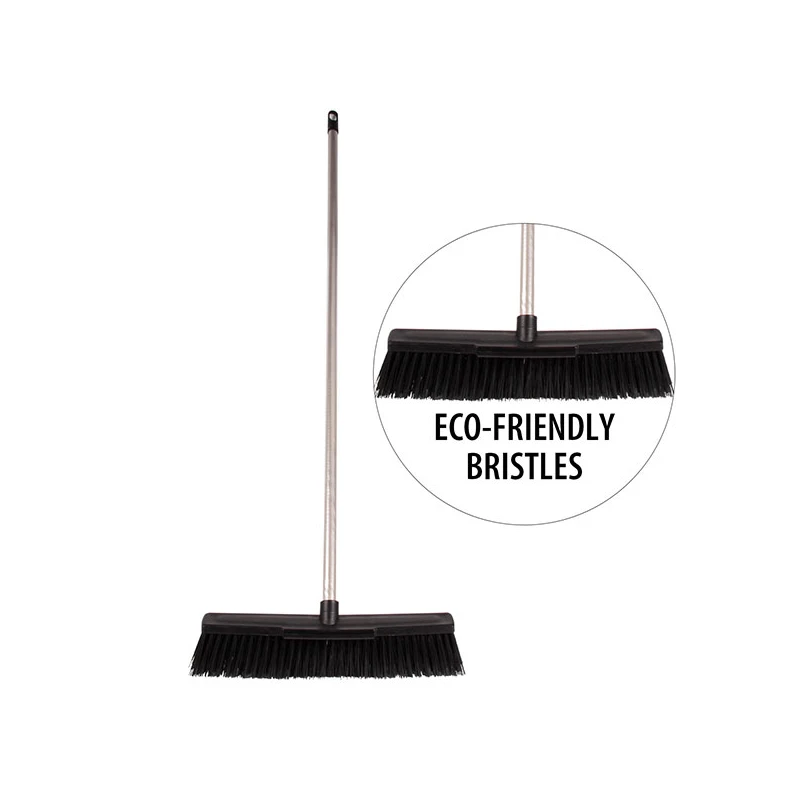Fresh Start Plastic Broom Large Industrial w/ Metal Stick