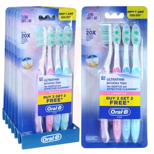 OB4UTS, Oral-B Toothbrush 4PK Ultrathin Sensitive, 4987176027009