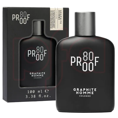 88289, PROOF 80 Graphite Homme (Black) 100ml EDC, 191554882898