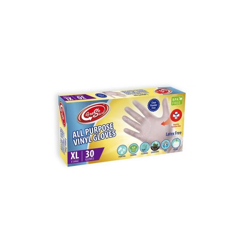 Fresh Start All Purpose Vinyl Gloves 30CT X-Large