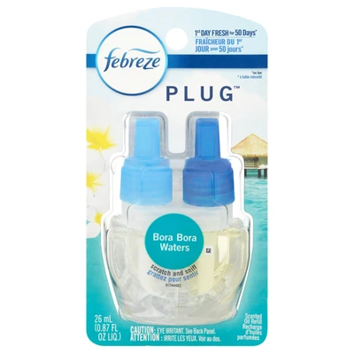 FP26BBW, Febreze Plug 26mL Scented Oil Refill (0.87oz) Bora Bora Waters, 037000749196