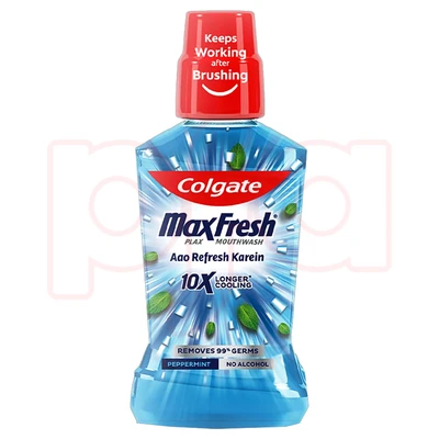 CMW250B-12, Colgate MaxFresh Plax Mouthwash 250ml Peppermint, 8901314077998