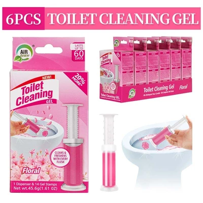 60124, Toilet Cleaning Gel 1 Pack Clean Floral Scent 1.61oz with 14 Stamps - Air Fusion, 191554601246