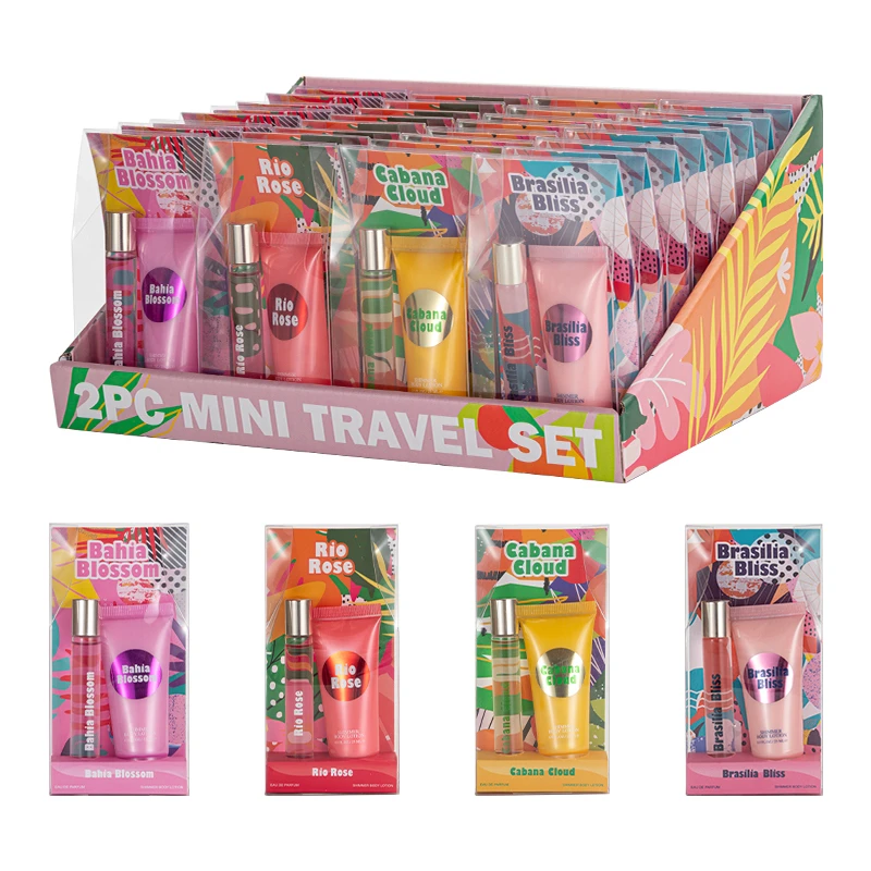 SOLO EN IBIZA Women's 2pc Mini Travel Set PDQ 0.27fl.oz/8ml EDP 0.9fl.oz/25ml Shimmer Body Lotion