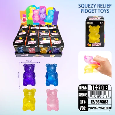 TC2018, Sugar Squeezy Relief Fidget Toys Bear 1.97"x3.74", 887258040183