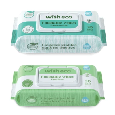 DT69318, Wish Eco  Flushable Wipes 50ct Assorted, 191554693197