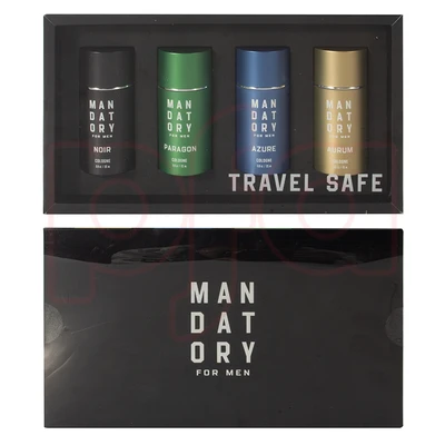 OD88544, MANDATORY Men's Cologne 4pcs Coffret Set  TRAVEL SAFE, 191554885448