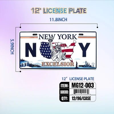 MG12-003, New York Souvenir License Plate 12"x6", 887257120039