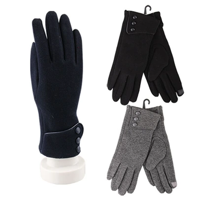 11201, Cindy Claire Ladies Fashion Gloves w/ Touch 3 Buttons, 191554112018