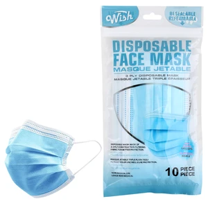 23108, Wish Disposable Face Mask 10Pcs Print Bag, 191554231085