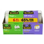 SMT-6, 3M Scotch Magic Tape/Gift Wrap Tape,6600" Total.6-pack, 051131862418