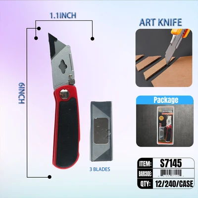 S7145, Utility Box Cutter with Extra Blades, 887257371455