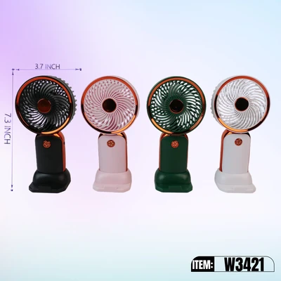 W3421, Rechargeable Portable Fan Assorted Color/PDQ, 887257734212