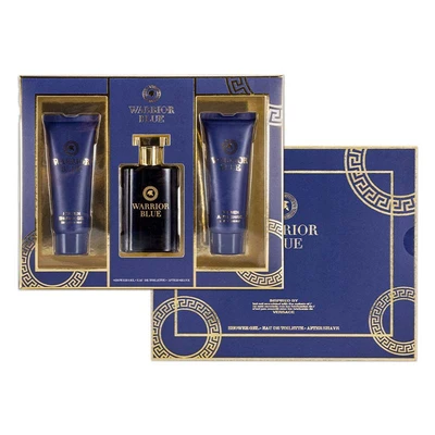 88577, Men's 3pcs Gift Set  WarriorBlue 80ml/2.8fl.oz After Shave +50ml/1.7fl.ozEDT+80ml/2.8fl.ozShower Gel, 191554885776