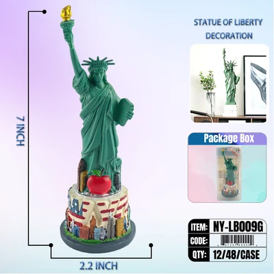 NY-LB009G, STATUE OF LIBERTY Green Flag color (7"), 887257900099