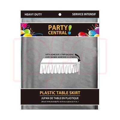 50022, Table Skirt Rectangular Silver, 191554500228