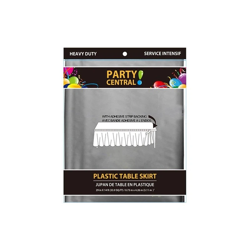 Table Skirt Rectangular Silver