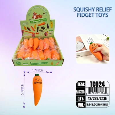TC024, Squishy Flour carrot 1. 7" x 5.7", 887258030245