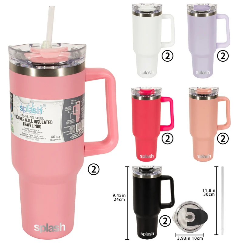 Splash Bottle Stainless Steel Travel Mug 40 OZ