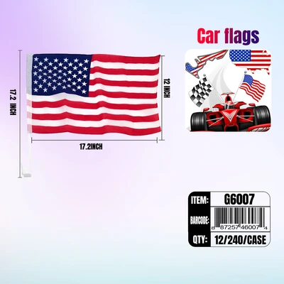 G6007, The American Nation Car Flag 11.5″ x 16″ Inch, 887257460074