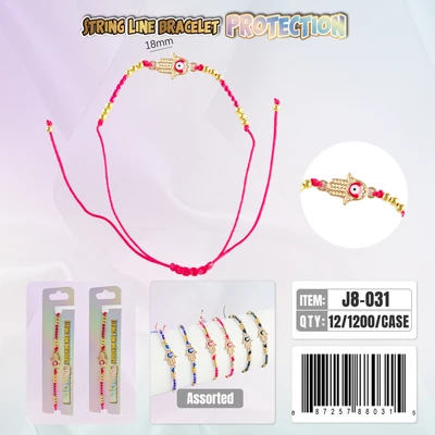 J8-031, String Line Protection Bracelet, 887257880315
