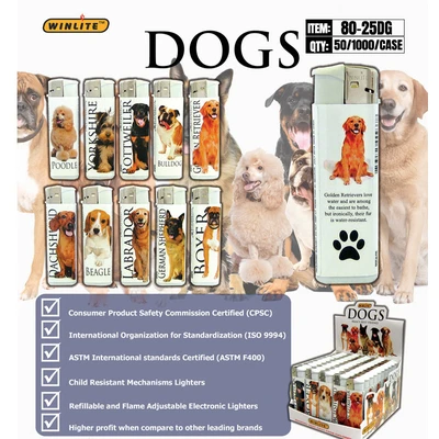 80-25DG, Winlite Lighter Dog Fix-FlameI Disposable