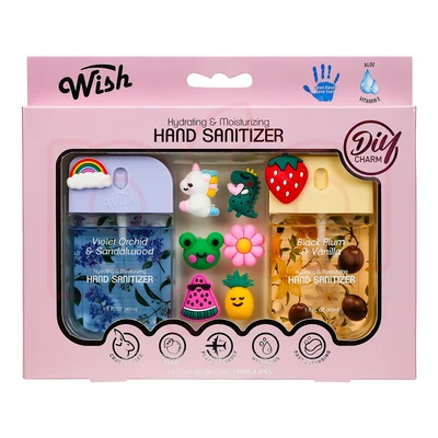 60423, Wish 1.5 FL. OZ. Hand Sanitizer Portable Spray Gift Set Travel Size (Set of 2),4 fragrance variants.Violet Plum/Vanilla Sweet/Coconut Salted/Dragonfruit Golden, 191554604230