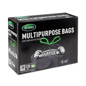 ST-30207, Drawstring  Trash Bag Flex 30 Gal 120CT Black - Scotts, 191554302075