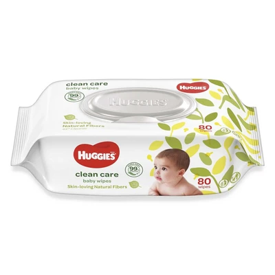 H80CC, Huggies Wipes 80Count Clean Care with Flip Cap, 8888336016511