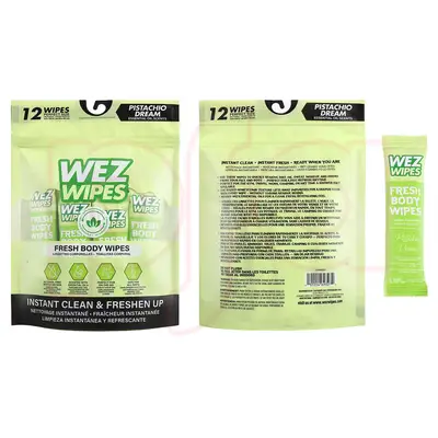 69327, WEZ WIPES  Fresh Body Wipes 12pcs Pistachio Dream, 191554693272