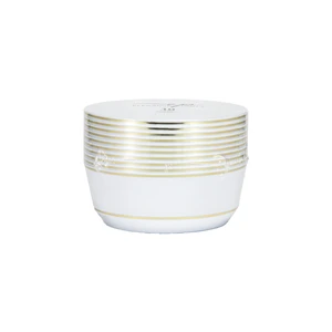 36251, Elegance Party 10PK 14oz Soup Bowl White+Gold, 191554362512