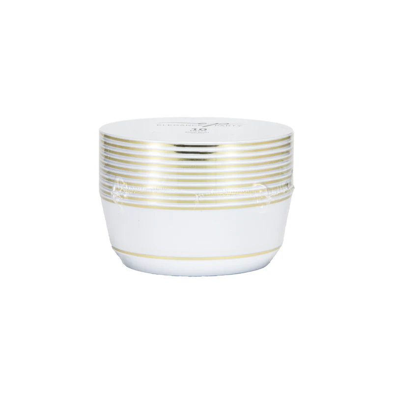 Elegance Party 10PK 14oz Soup Bowl White+Gold