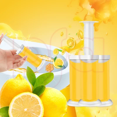 60131, Toilet Cleaning Gel 4 Packs Clean Lemon Scent 6.43oz with 56 Stamps 4 Packs - Air Fusion, 191554601314