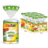 30153, Xtratuff Trash Bag Drawstring 8G 90CT Lemon, 191554301535