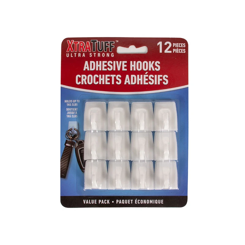 XTRATUFF ADHESIVE HOOKS 12 PCS