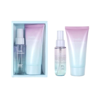 89565, Women's 2pcs Set VANILLA MARSHMALLOW1.02oz/30ml Body Mist 3oz/88ml Body Lotion, 191554895652