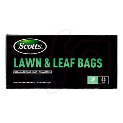 ST-30216, DrawstringTrash Bag Flex 39 Gal 46CT Black Lawn & Leaf - Scotts, 191554302167