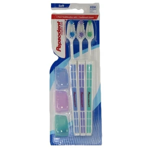 DF78142, Pepsodent Toothbrush w/ Cap 3PK, 672935781424