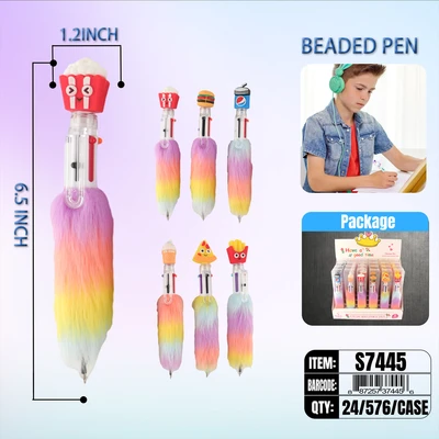 S7445, Beaded Pen & Fluffy 24/PDQ, 887257374456