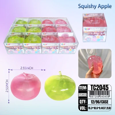 TC2045, Sugar Squeezy Relief Fidget Toys Apple 2.55"x2.55", 887258040459