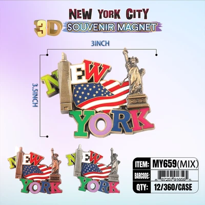 MY659, New York Souvenir M. Metal Magnet, 887257916595