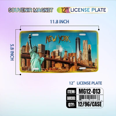 MG12-013, New York Souvenir License Plate 12"x6", 887257120138